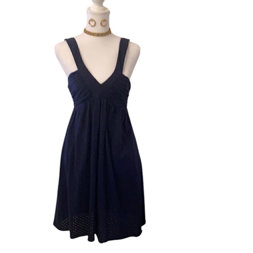 Suzi Chin by Maggie boutique szXsmall sleeveless back zip Little Blue dress EUC
